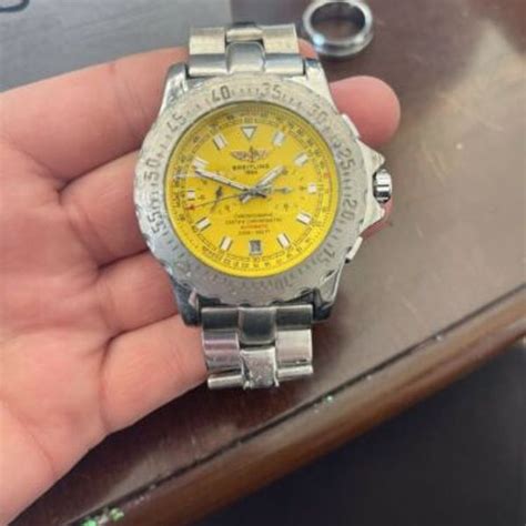 breitling black yellow|breitling yellow face watch.